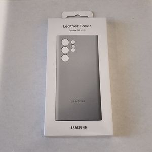 Samsung S22 Ultra Leather Case - Gray